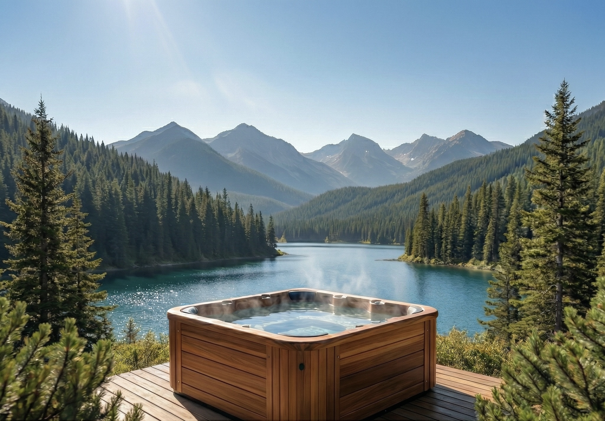 Mountain and lake landscape